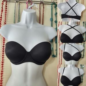 PINK Victoria's Secret Where Everywhere Multi-Way Push-Up Bra Black 32D